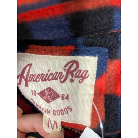 American Rags 1984 Premium Goods Blue Red Checkered Button Up Men’s Size Medium - Picture 7 of 8